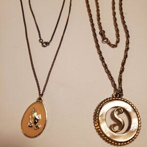 2 Pendants Necklaces, items # A-1228-1229, wt. 41 gams.